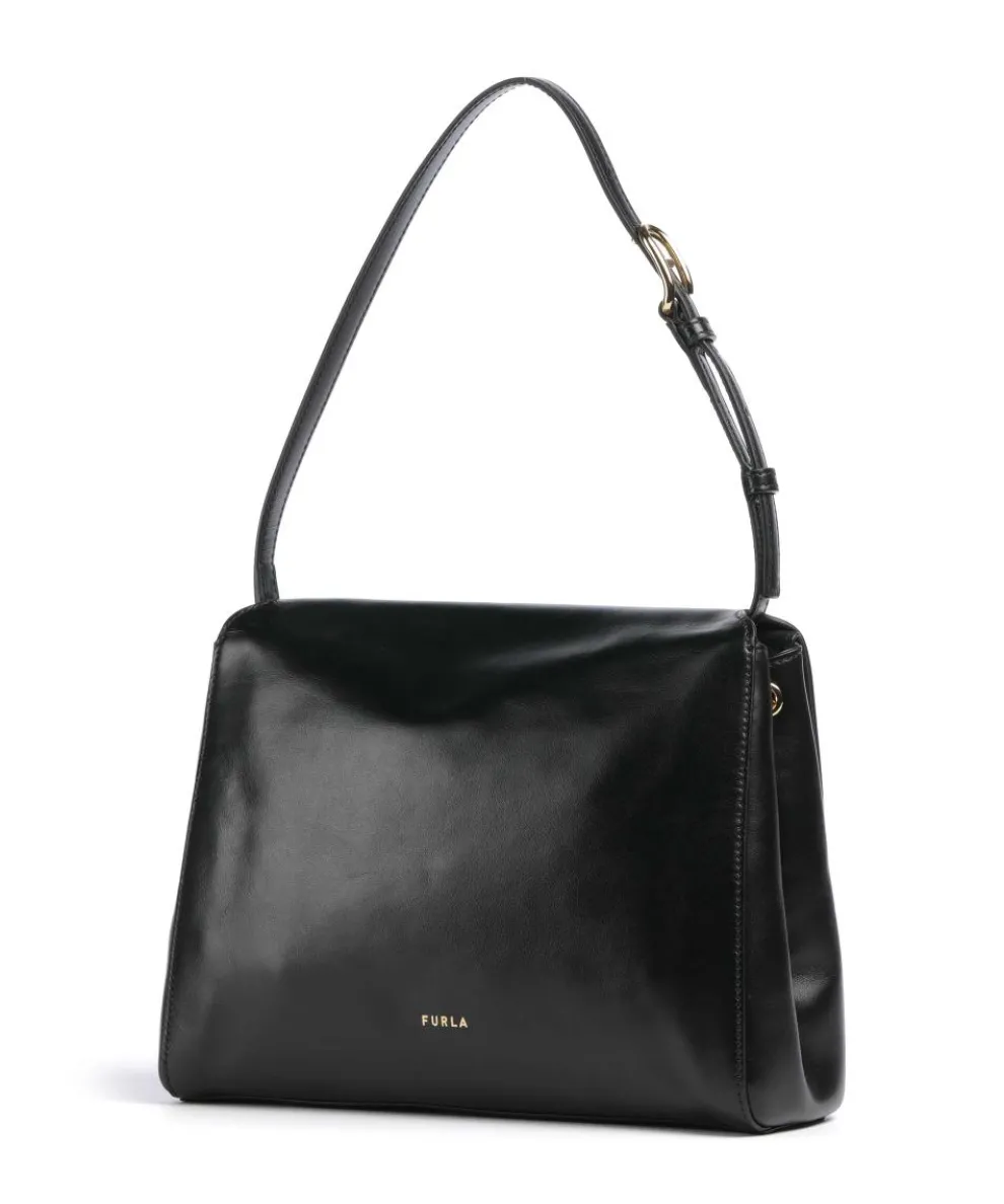 Domus S Shoulder bag fine grain leather black