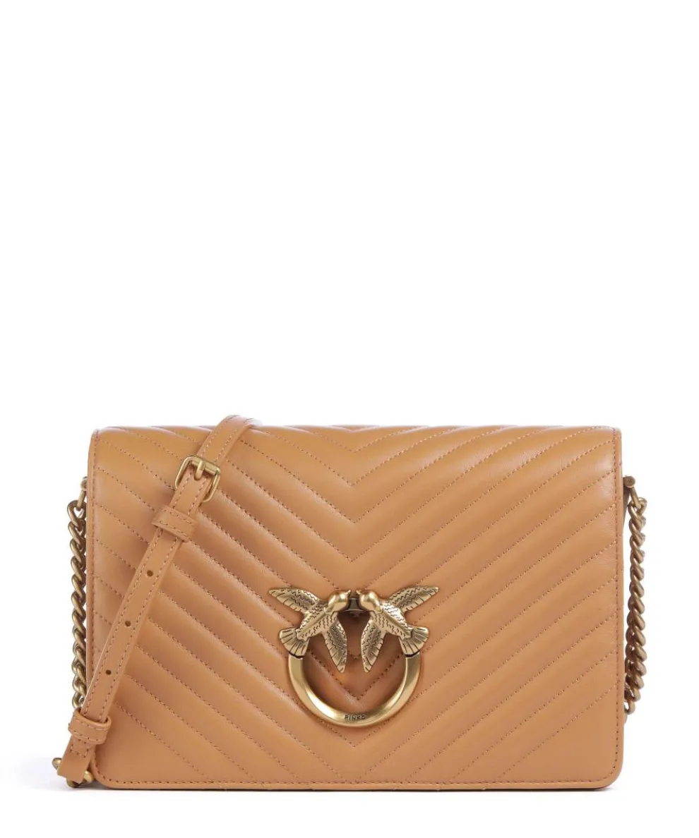 Love Click Classic Crossbody bag sheepskin leather light brown