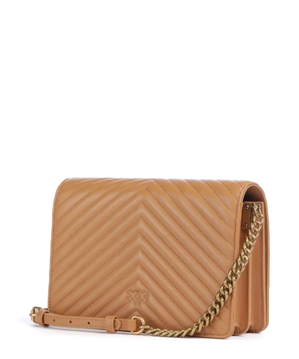 Love Click Classic Crossbody bag sheepskin leather light brown