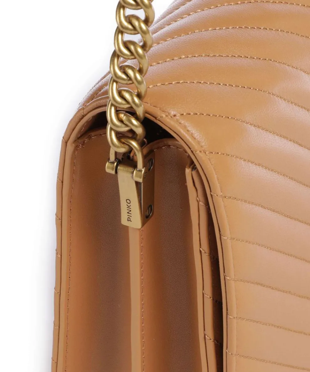 Love Click Classic Crossbody bag sheepskin leather light brown