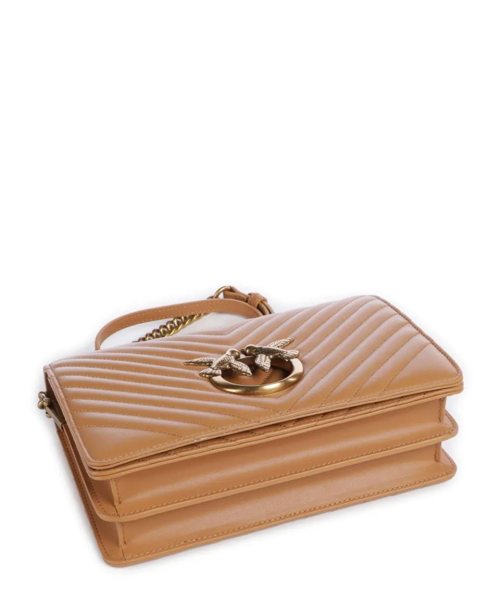 Love Click Classic Crossbody bag sheepskin leather light brown