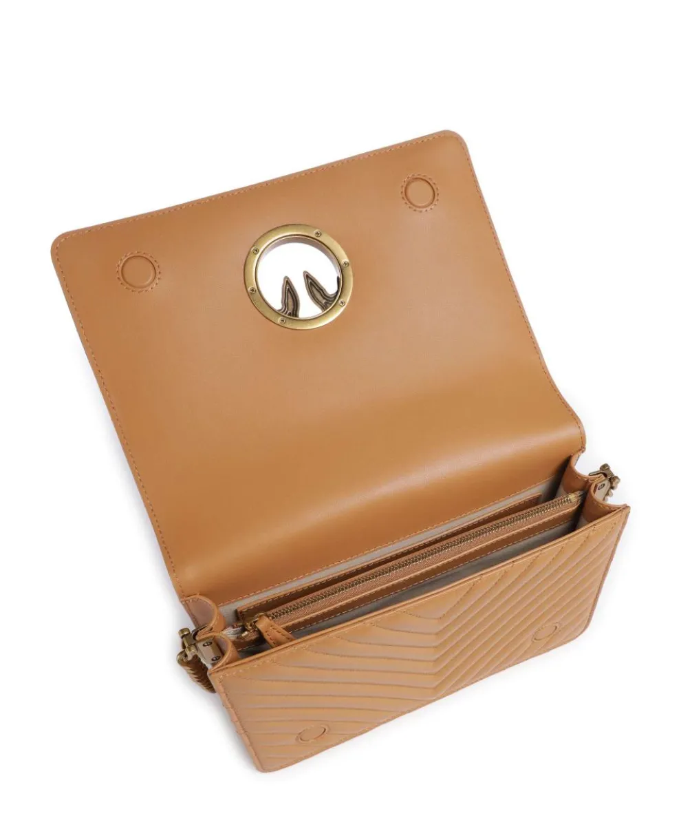 Love Click Classic Crossbody bag sheepskin leather light brown