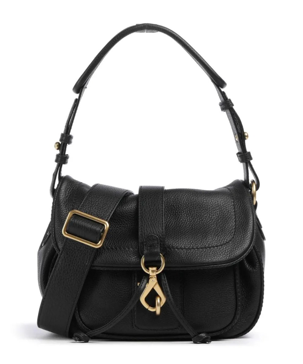 Dalia Star Saddle Shoulder bag grained leather black