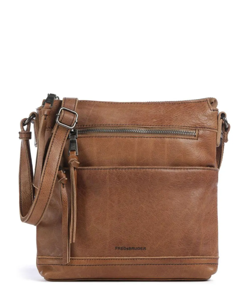 My old Friend Crossbody bag grained leather caramel