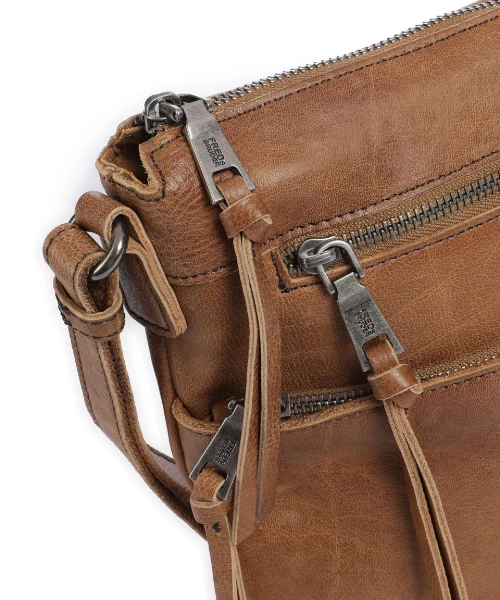 My old Friend Crossbody bag grained leather caramel