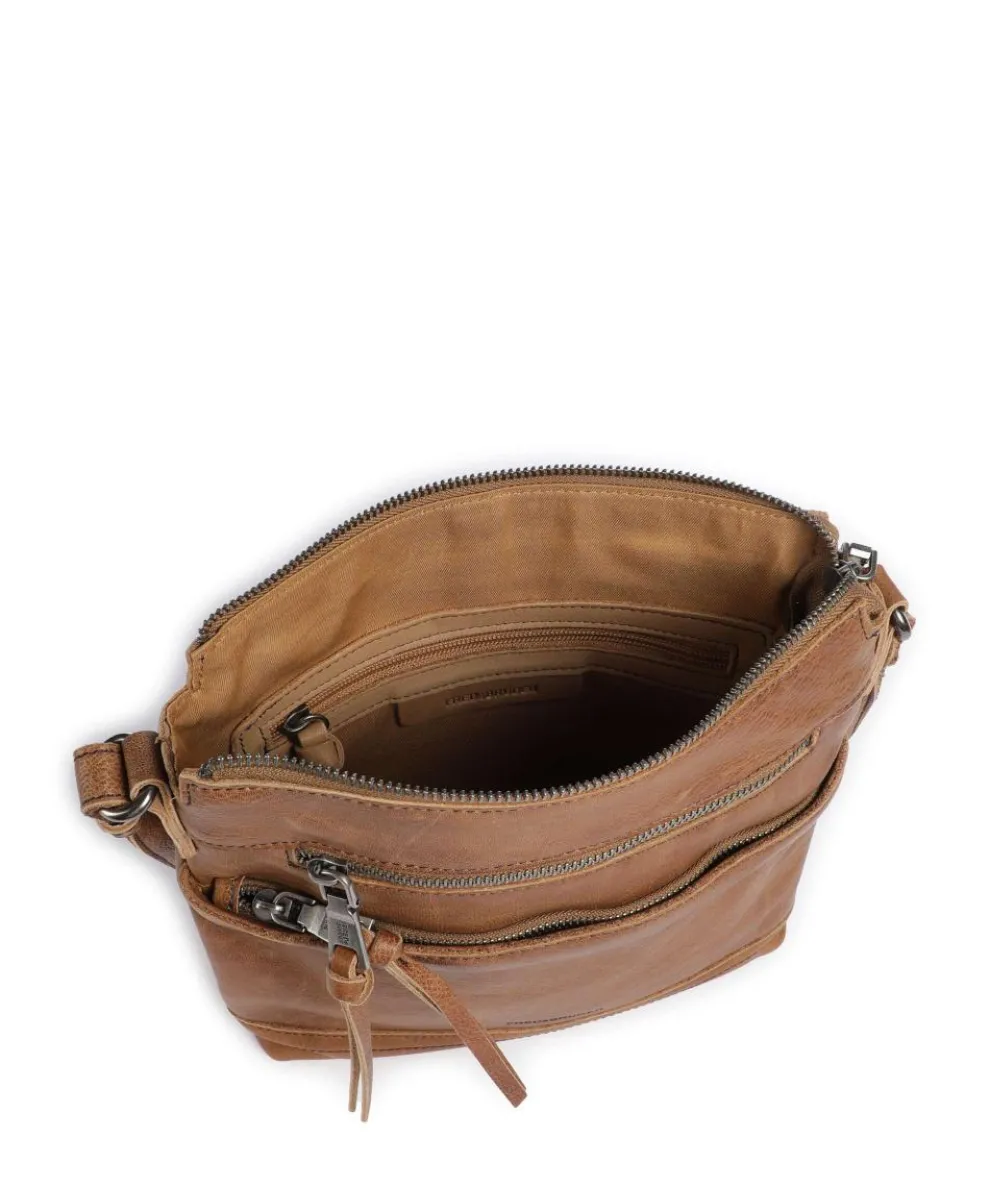 My old Friend Crossbody bag grained leather caramel