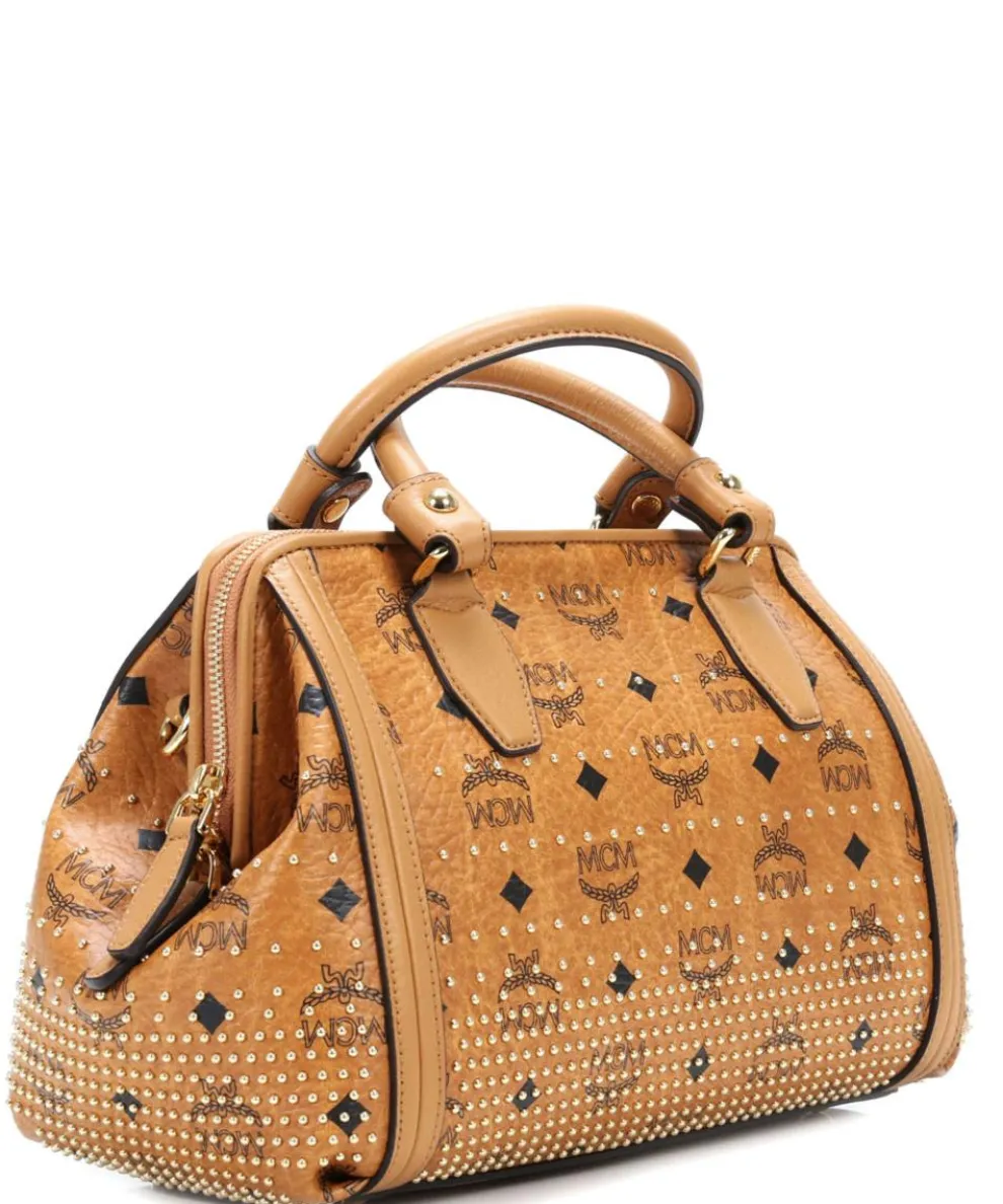 Gold Visetos Handbag imitation leather cognac