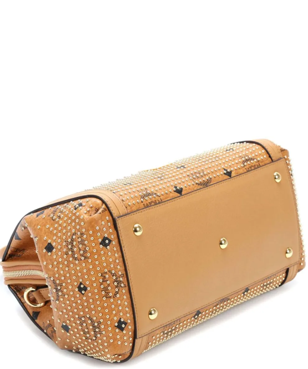 Gold Visetos Handbag imitation leather cognac