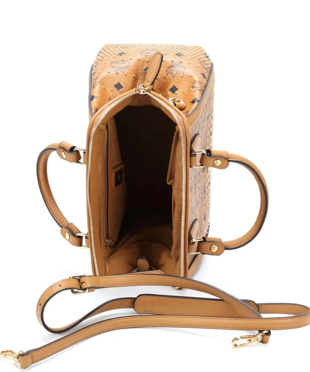 Gold Visetos Handbag imitation leather cognac