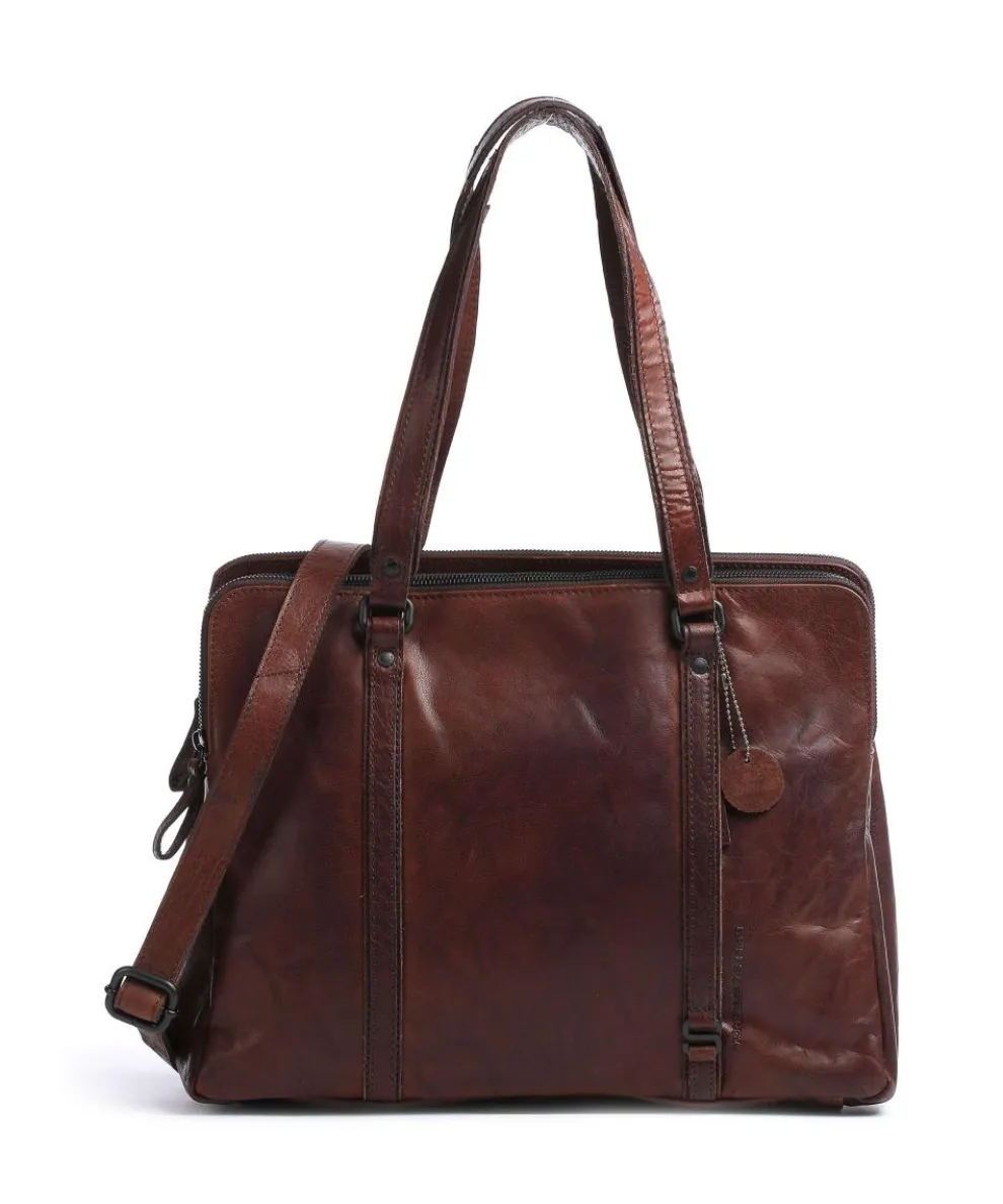 Bronco Tote bag 15″ buffalo leather dark brown