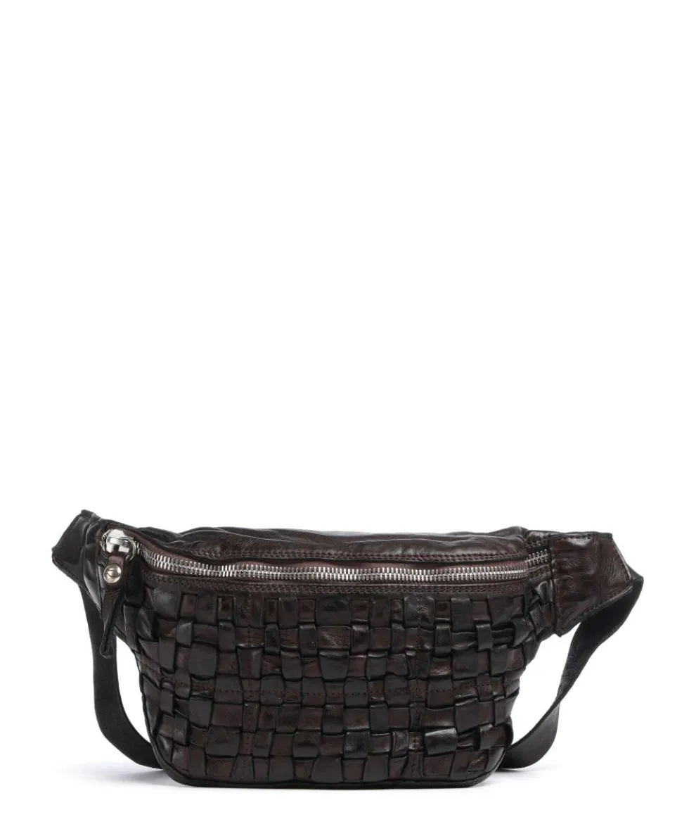 Fanny pack fine grain cow leather dark brown