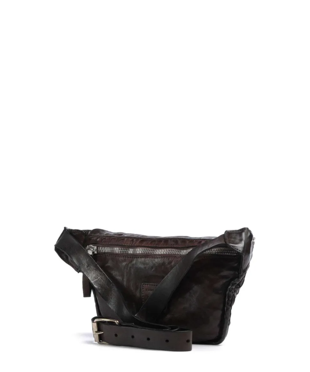 Fanny pack fine grain cow leather dark brown