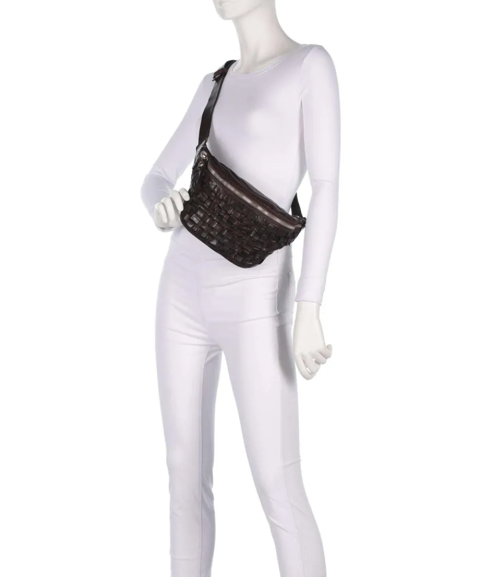 Fanny pack fine grain cow leather dark brown