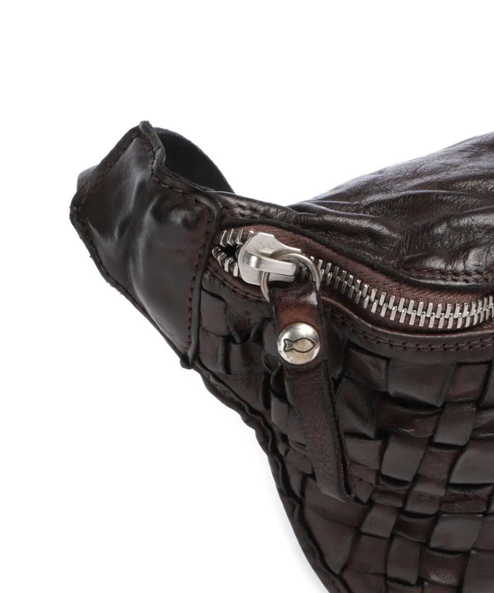 Fanny pack fine grain cow leather dark brown