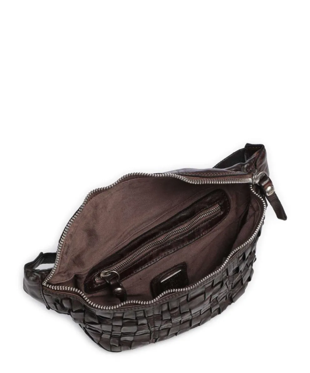 Fanny pack fine grain cow leather dark brown