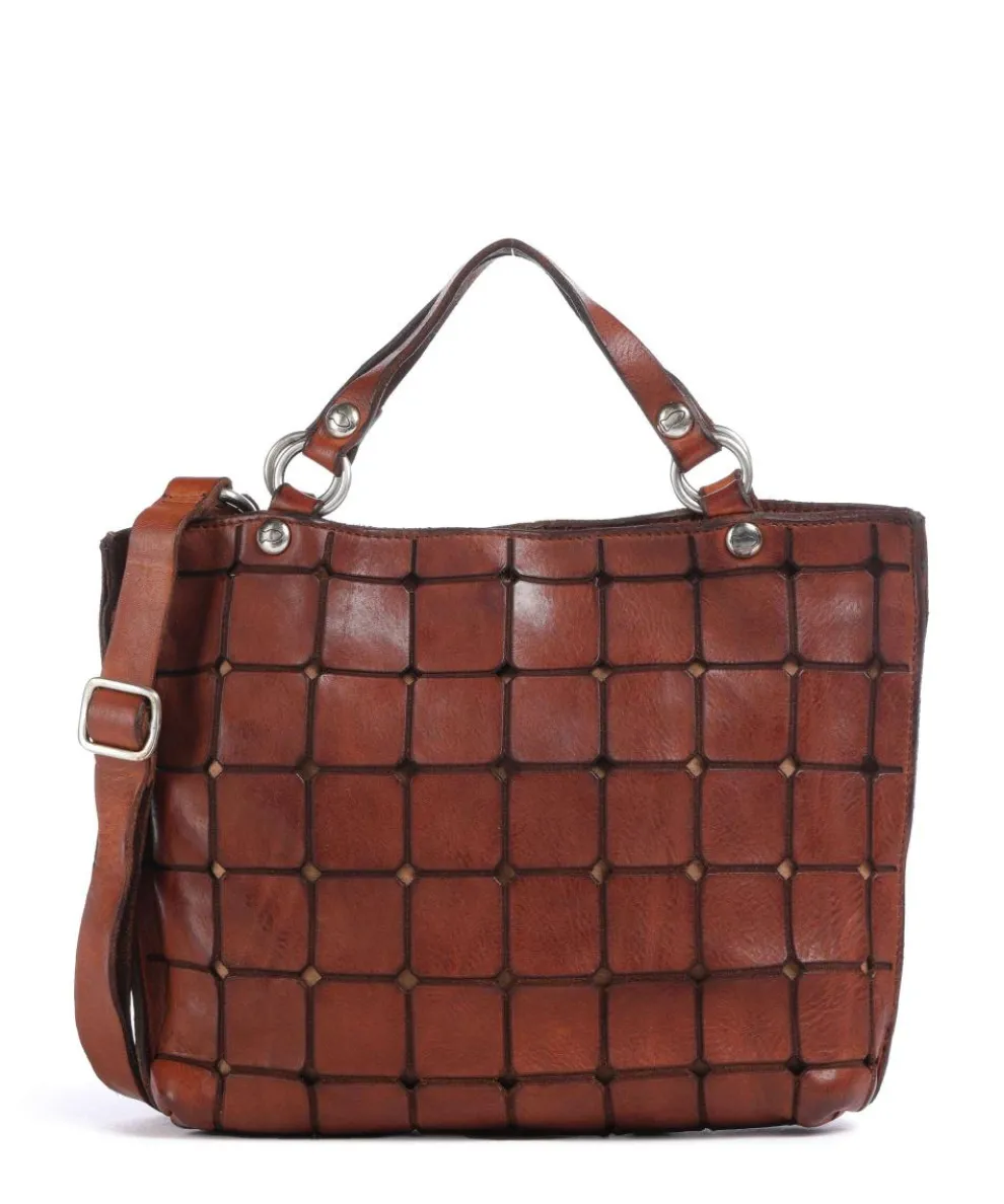 Handbag fine grain cow leather cognac