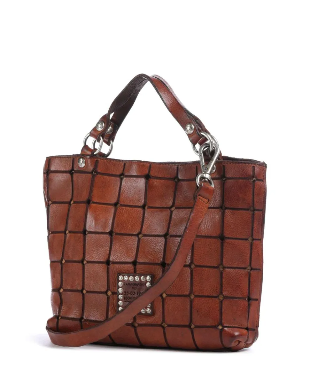 Handbag fine grain cow leather cognac