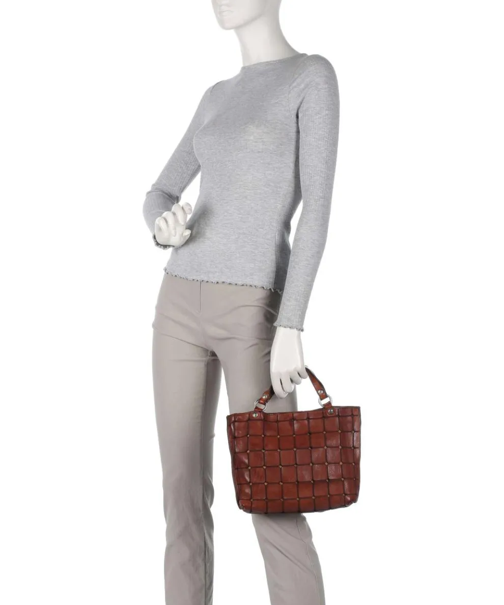 Handbag fine grain cow leather cognac