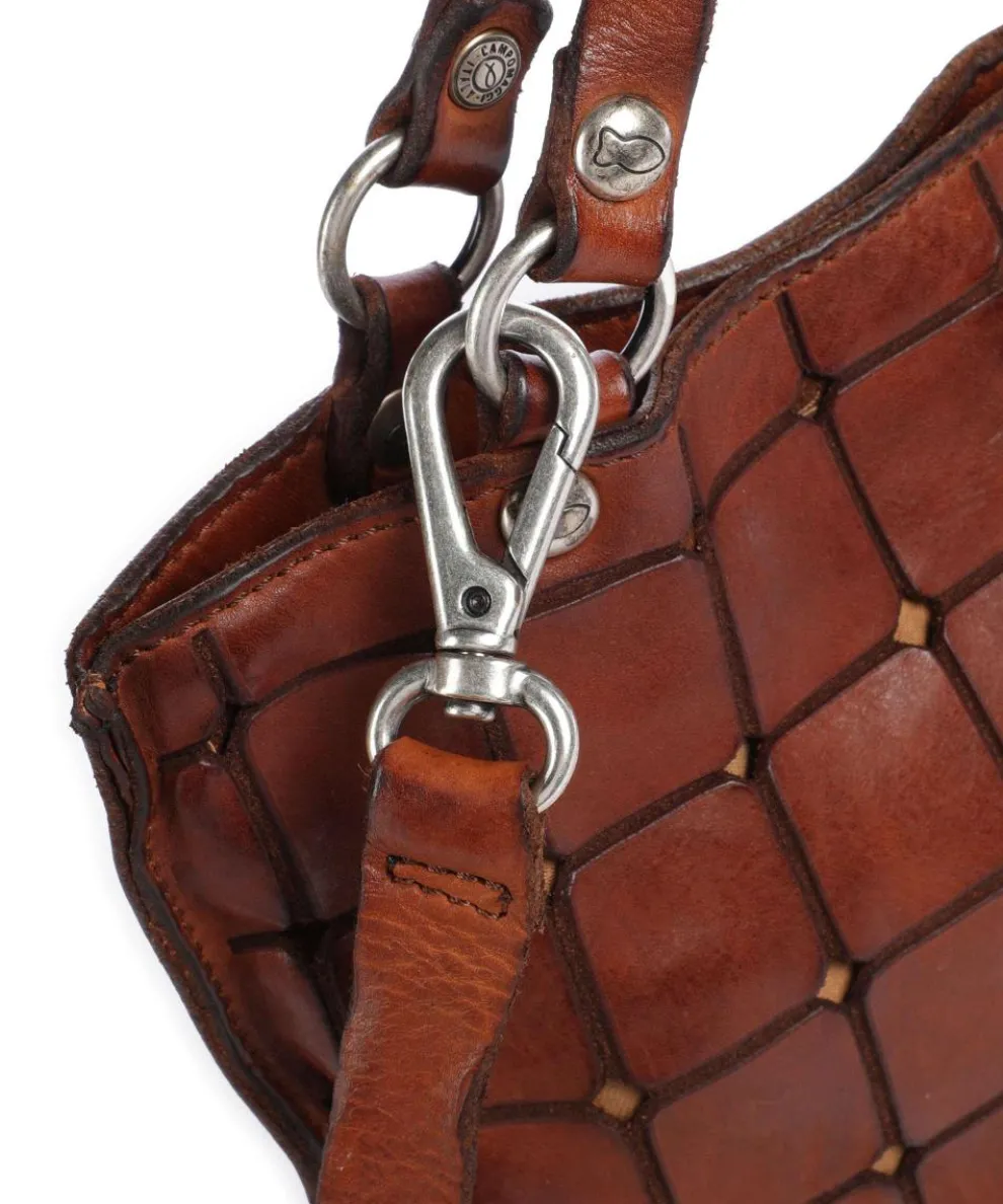 Handbag fine grain cow leather cognac