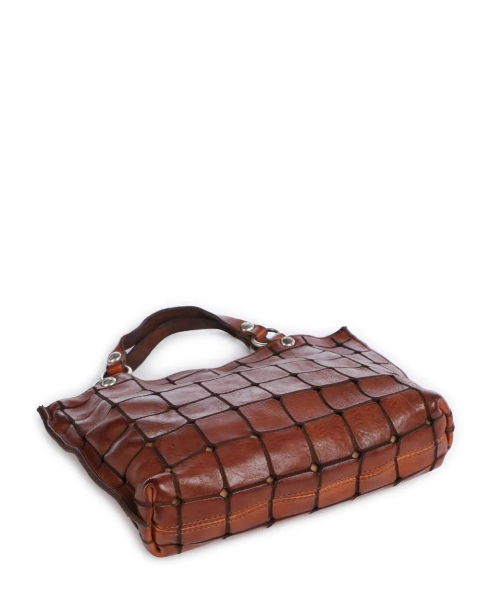 Handbag fine grain cow leather cognac