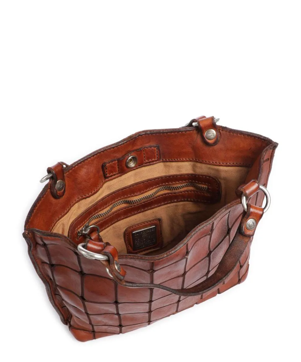 Handbag fine grain cow leather cognac