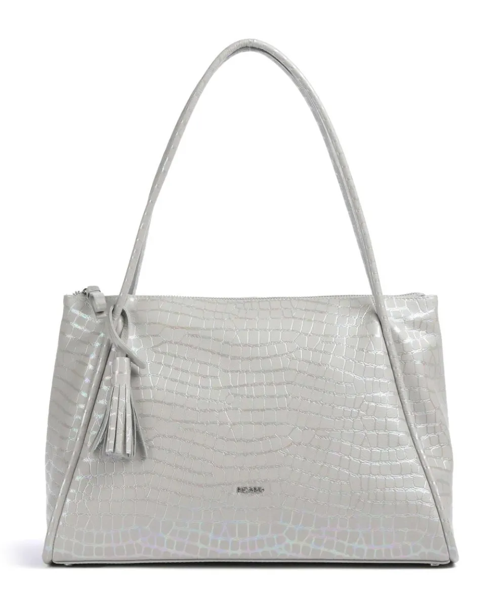 Mermaid Tote bag embossed cow leather light grey