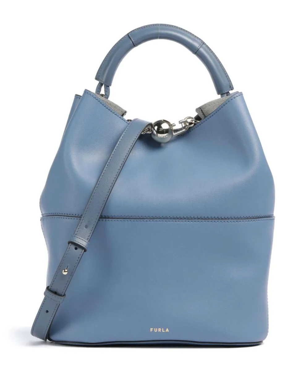 Sfera S Bucket bag fine grain leather jeans