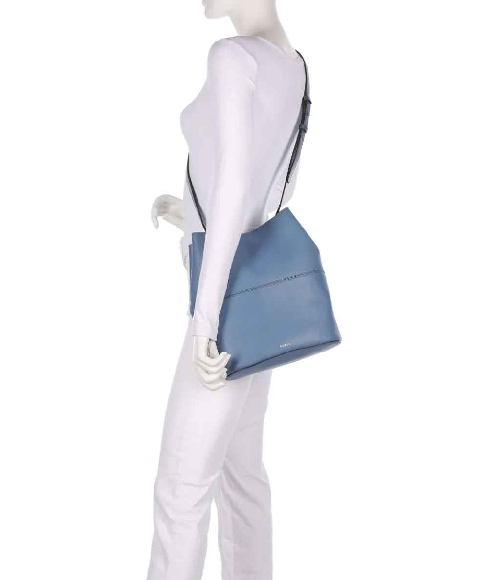 Sfera S Bucket bag fine grain leather jeans