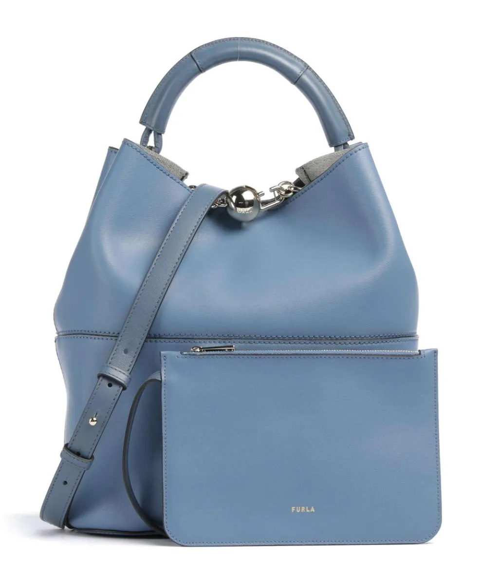 Sfera S Bucket bag fine grain leather jeans