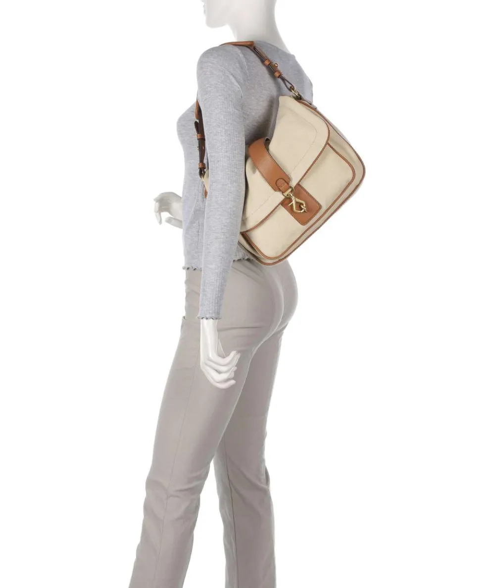 Olana Star Saddle Hobo bag canvas beige/brown