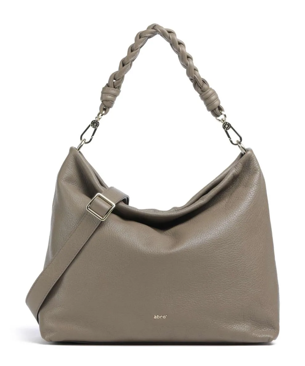 Dalia Soley Hobo bag grained leather taupe