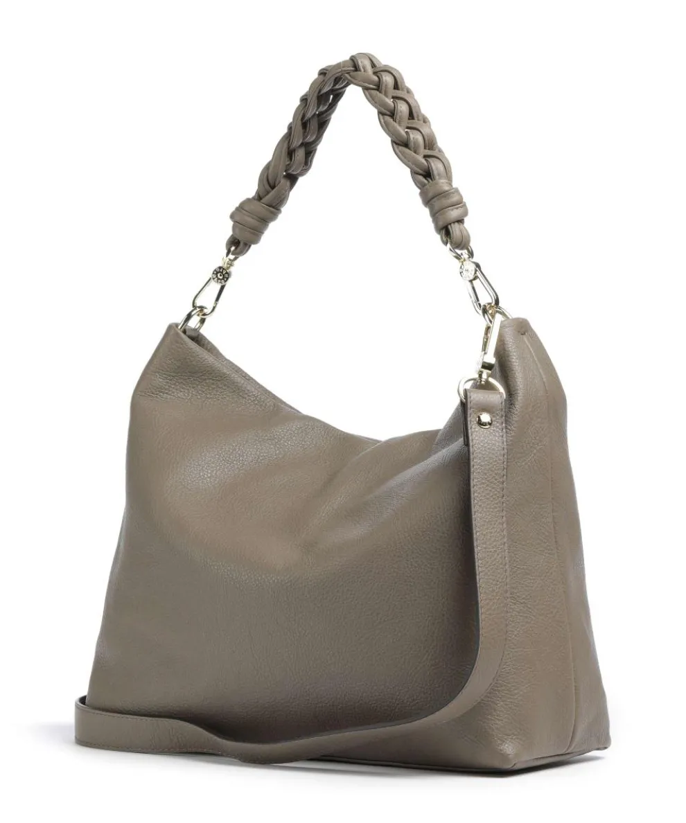 Dalia Soley Hobo bag grained leather taupe