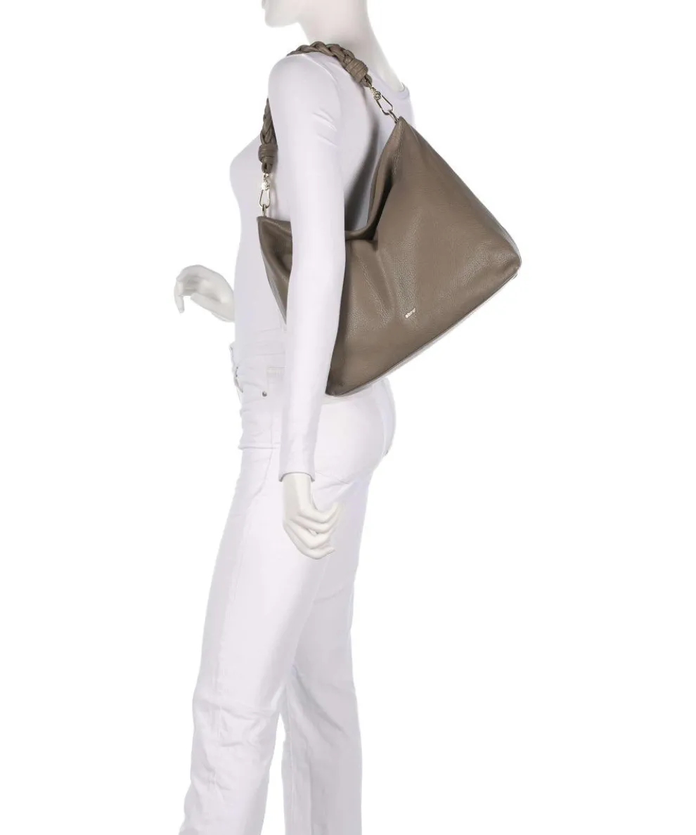 Dalia Soley Hobo bag grained leather taupe