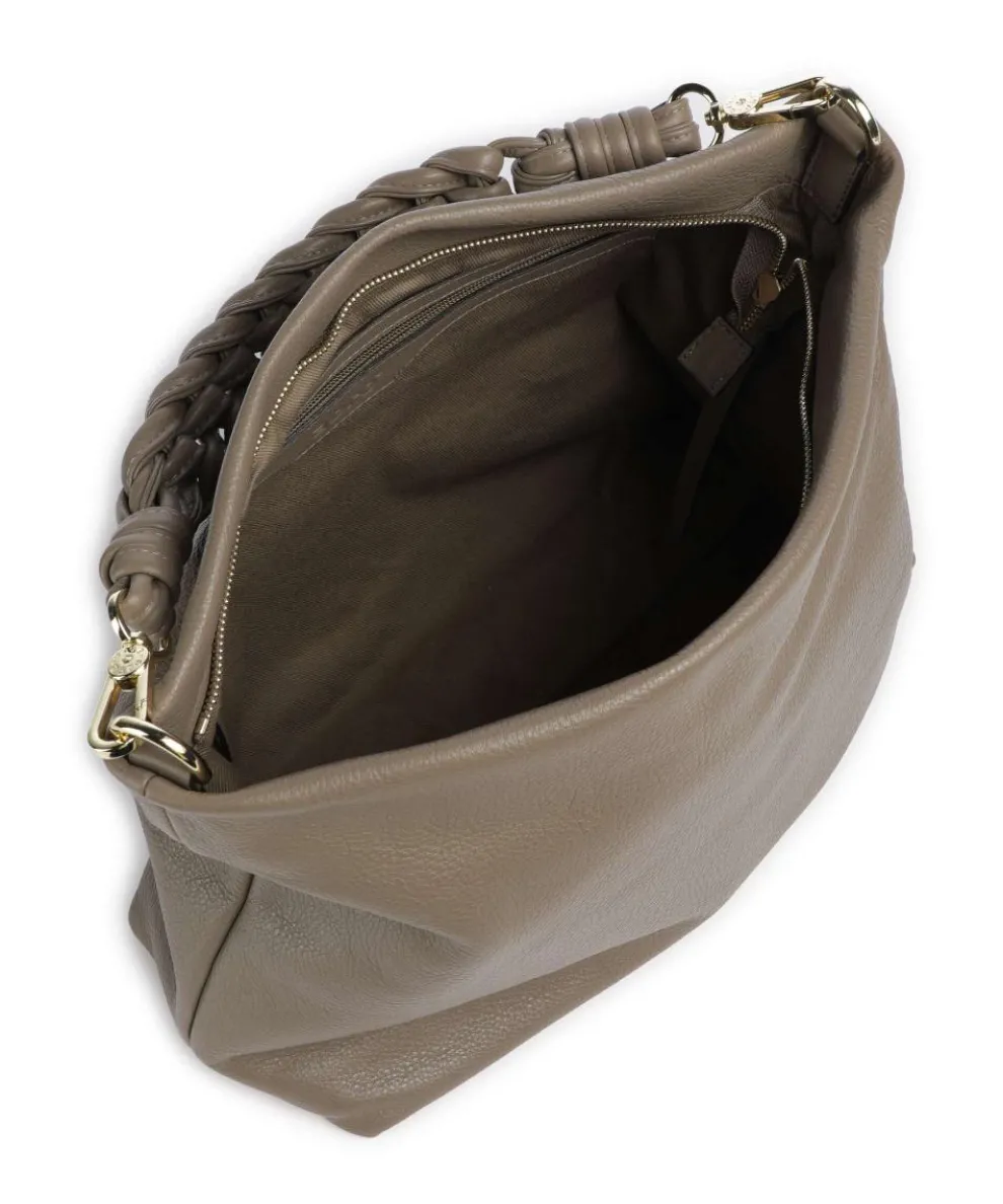 Dalia Soley Hobo bag grained leather taupe