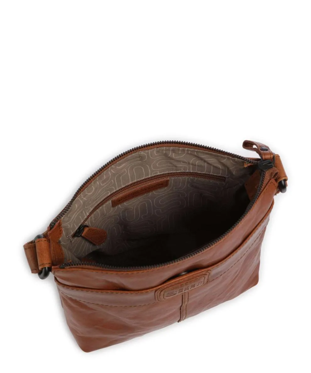 Bronco Deborah Crossbody bag fine grain leather cognac
