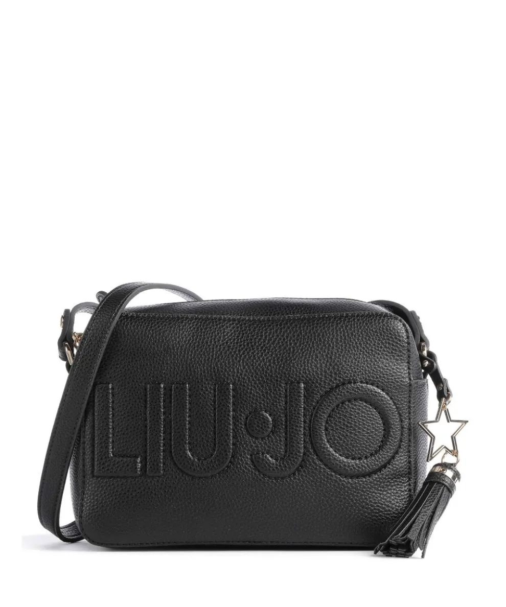 Logo Crossbody bag imitation leather black