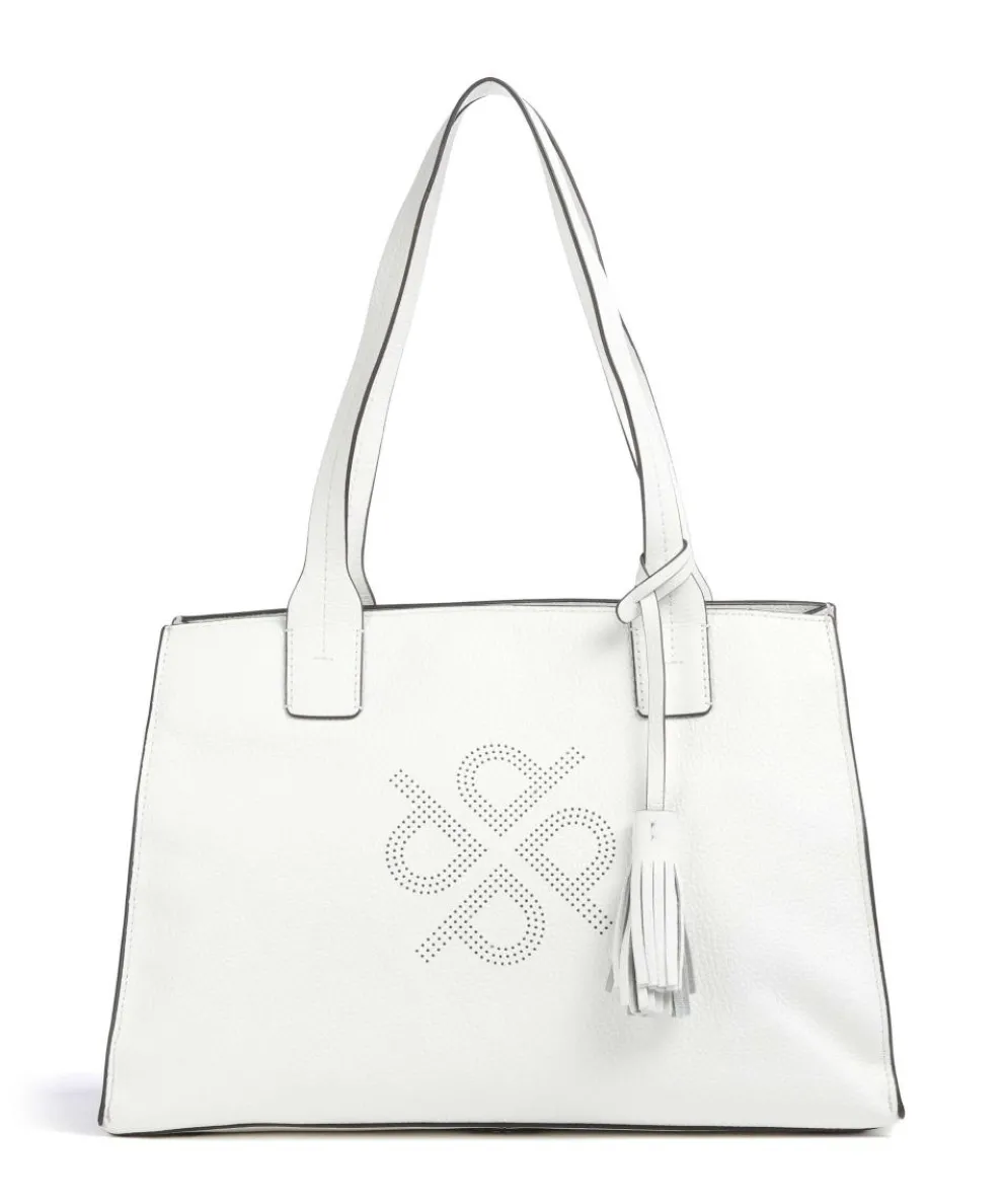 Peephole Tote bag grained cow leather white