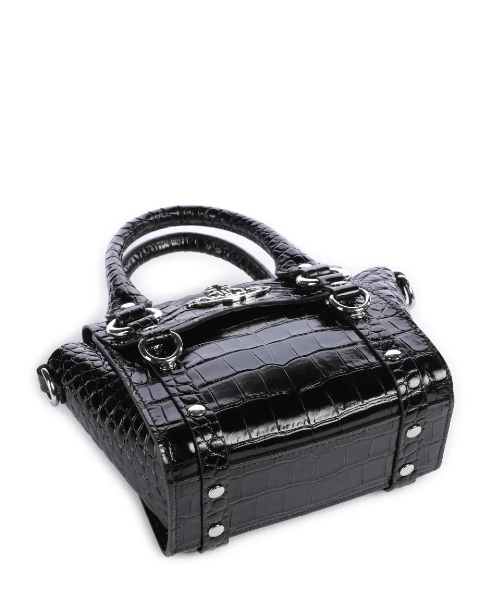 Betty Embossed Croc Mini Crossbody bag embossed calfskin black