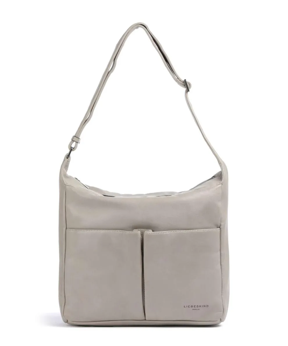 Hera Sheep Natuarl M Hobo bag sheepskin leather beige/white