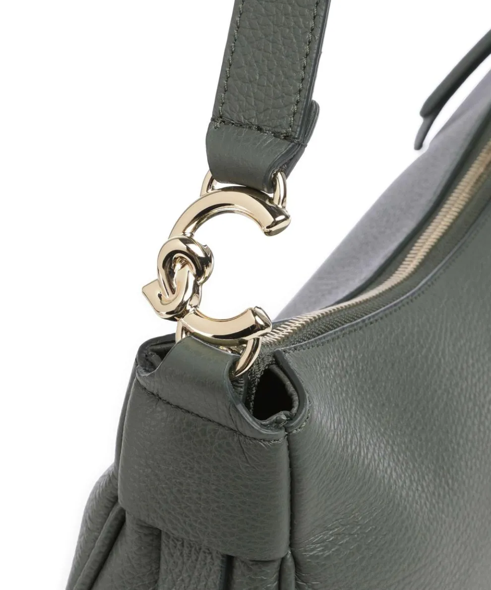 C-Easy Hobo bag grained leather dark green