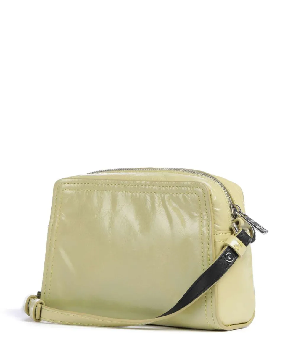 Chudy Paper Touch Crinkle S Crossbody bag nappa calfskin yellow green