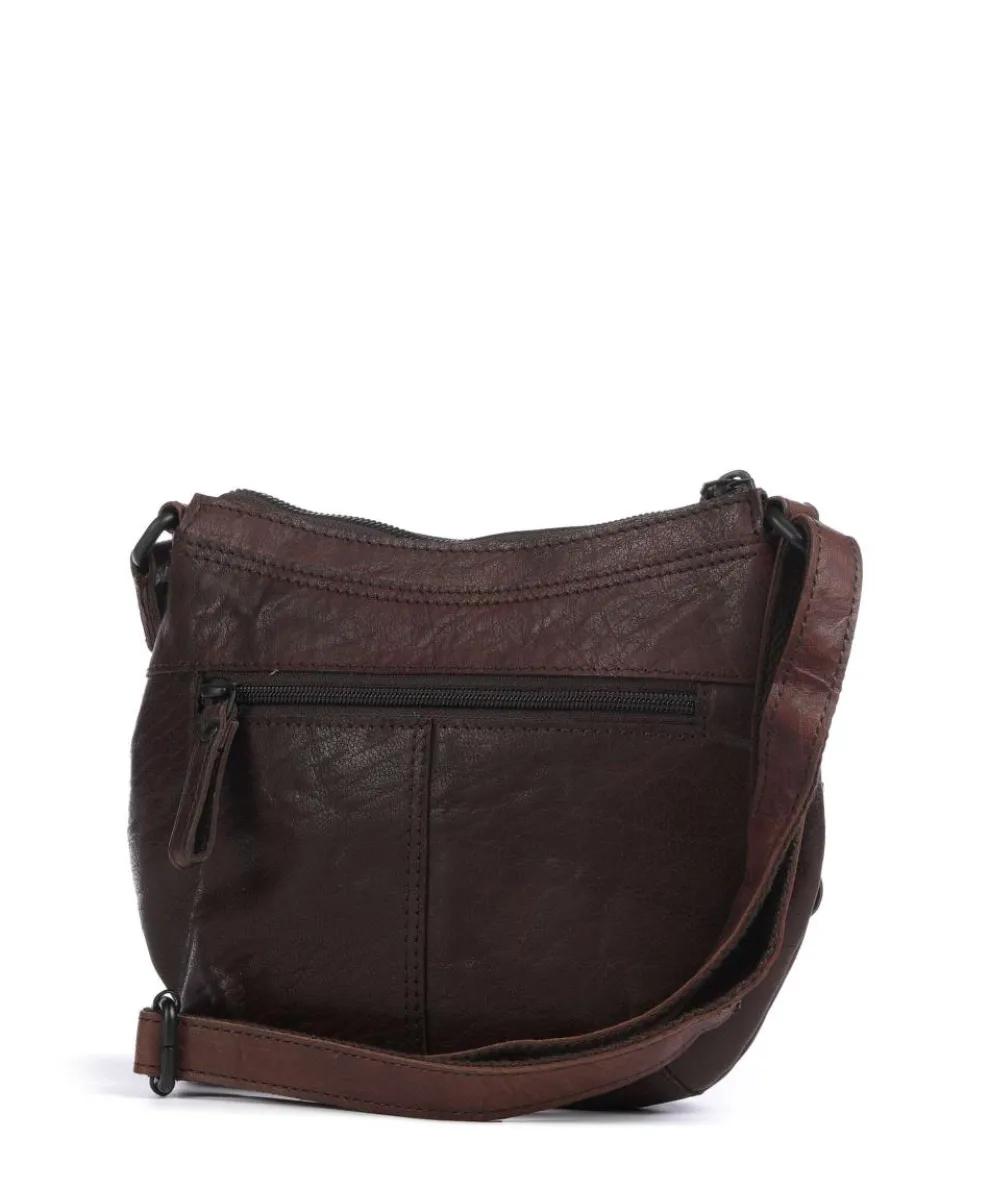 Bronco Camreen Crossbody bag grained leather dark brown