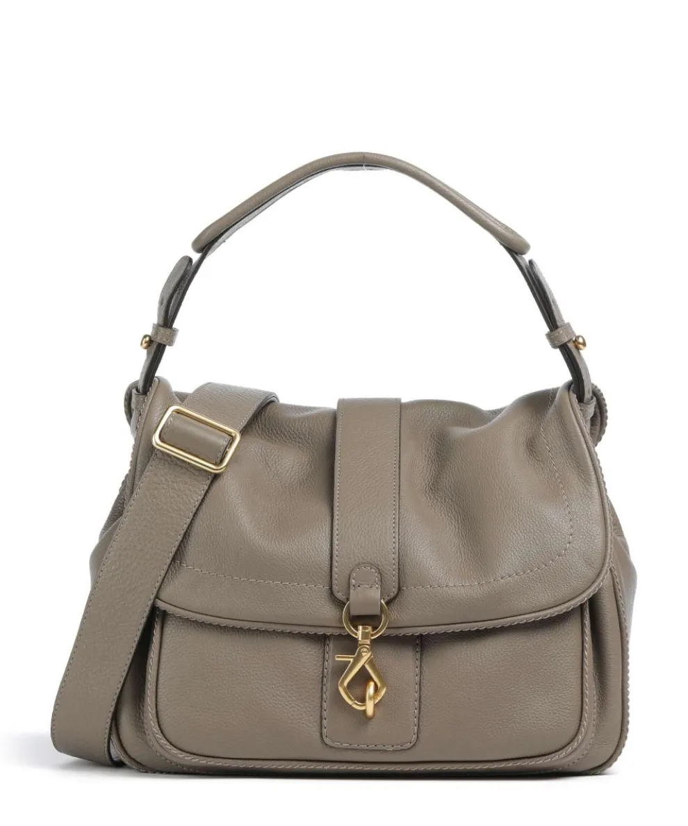 Dalia Star Saddle Hobo bag grained leather taupe