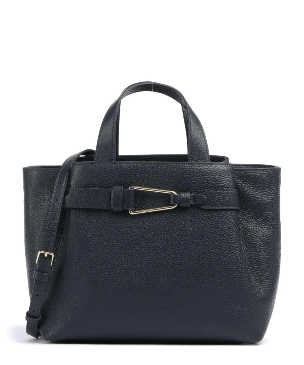 Malory Handbag grained leather dark blue