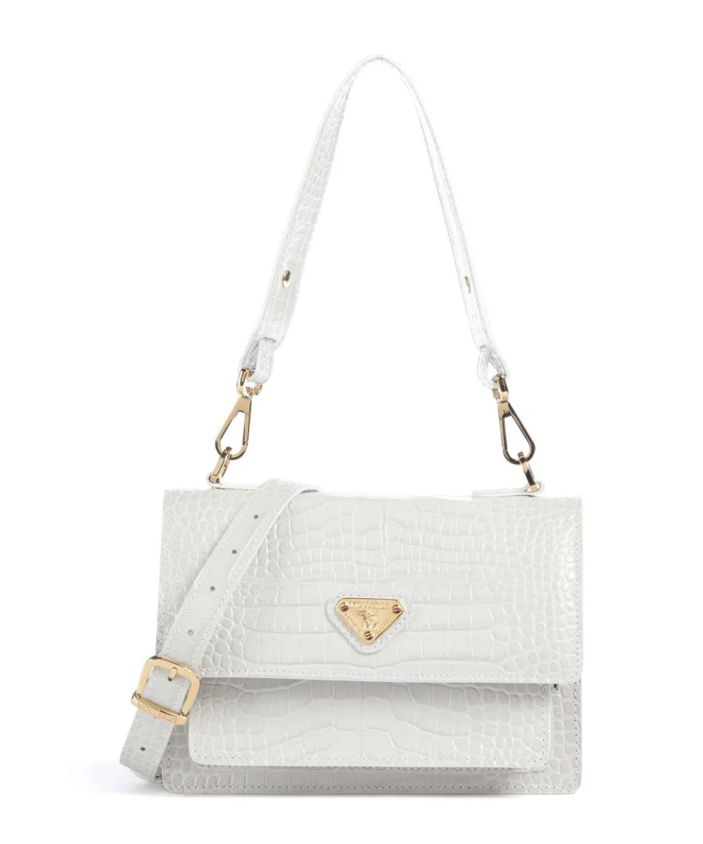 Ursy Shoulder bag embossed calfskin ivory