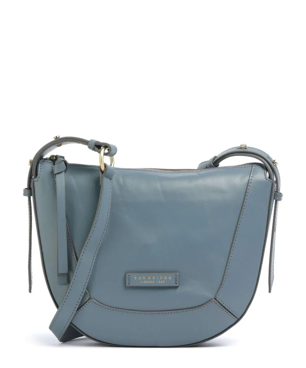 Fedora Crossbody bag fine grain cow leather blue-grey