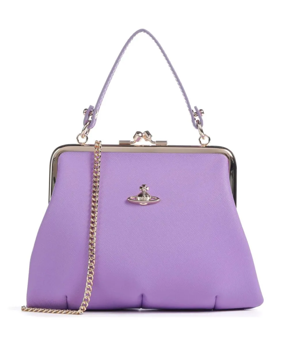 Granny Frame Saffiano Crossbody bag imitation leather violet