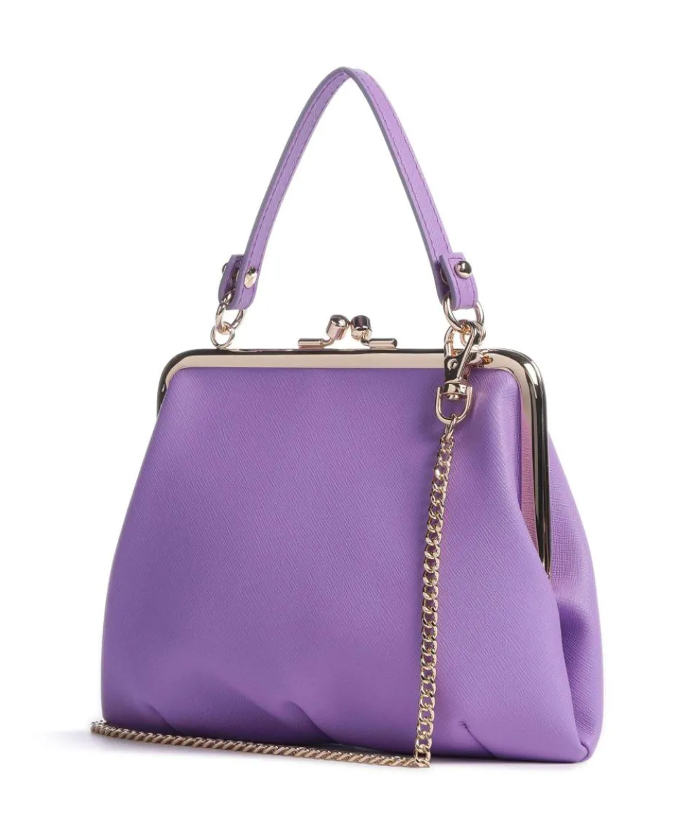 Granny Frame Saffiano Crossbody bag imitation leather violet
