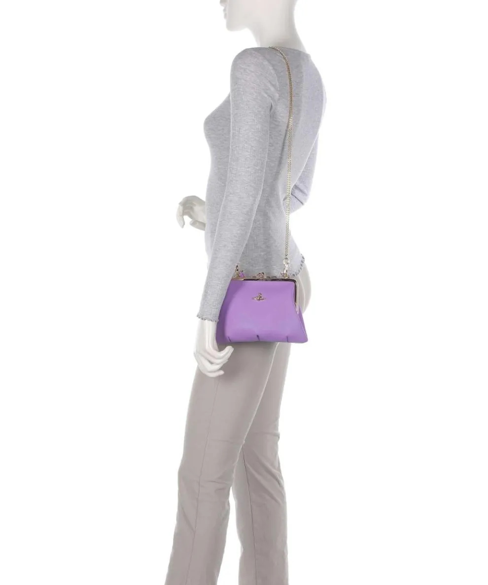 Granny Frame Saffiano Crossbody bag imitation leather violet