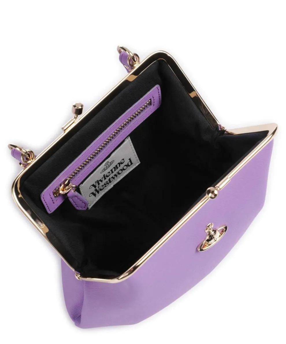 Granny Frame Saffiano Crossbody bag imitation leather violet